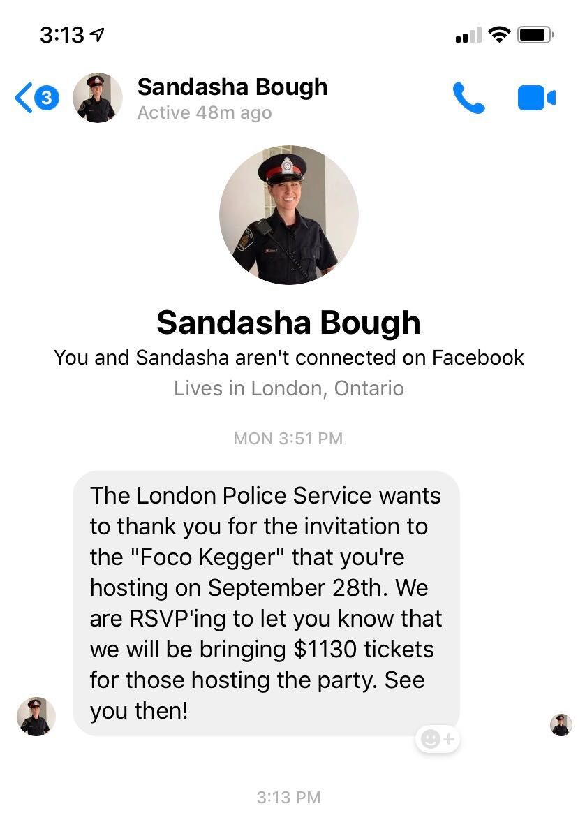London Police Fines Facebook